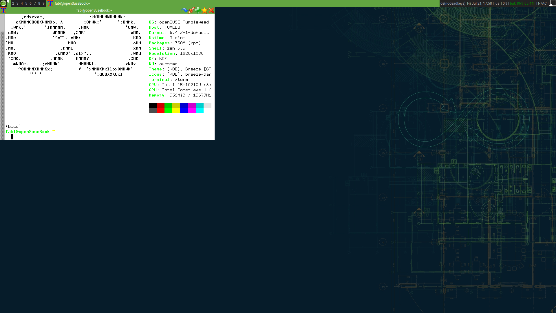Default Awesome WM configuration on OpenSUSE